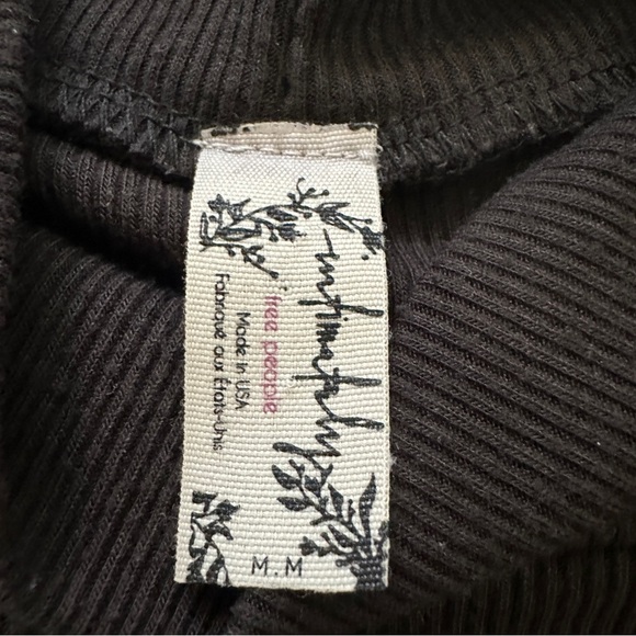 Free people Nothing But Rib Thong Bodysuit Black Medium Shoulder Cutouts - Picture 7 of 13